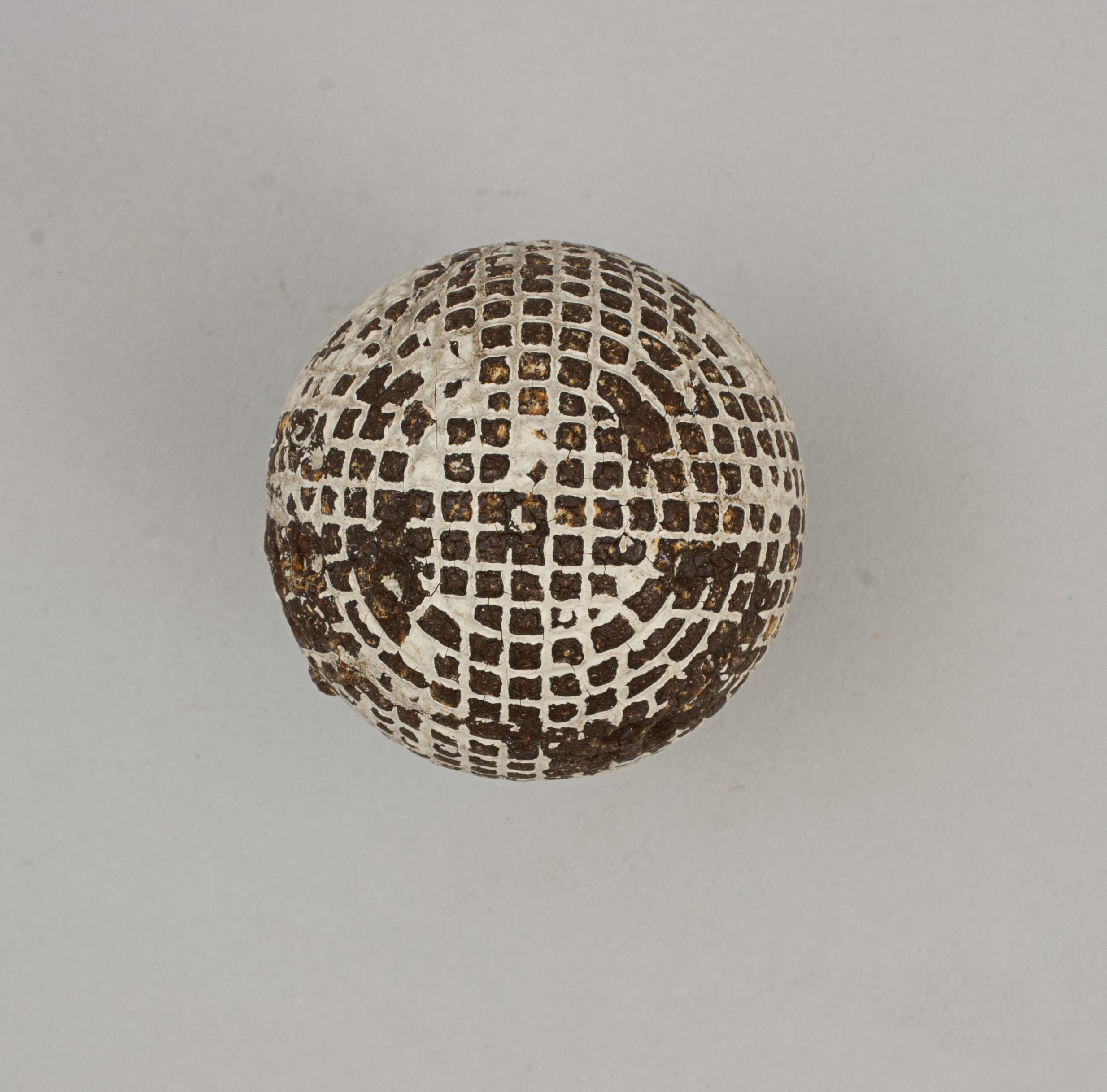 Gutta Percha, Golfball mit Mesh-Muster im Angebot 5
