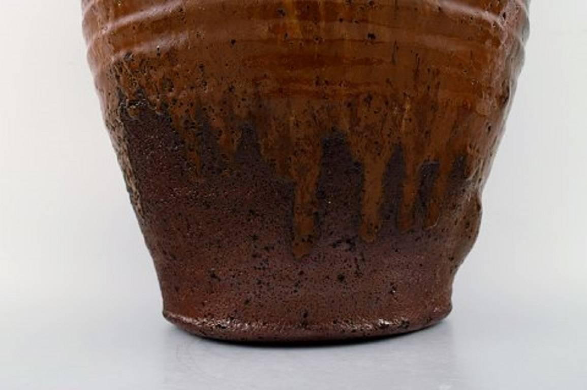 Scandinavian Modern Gutte Eriksen, Large Unique Stoneware Vase