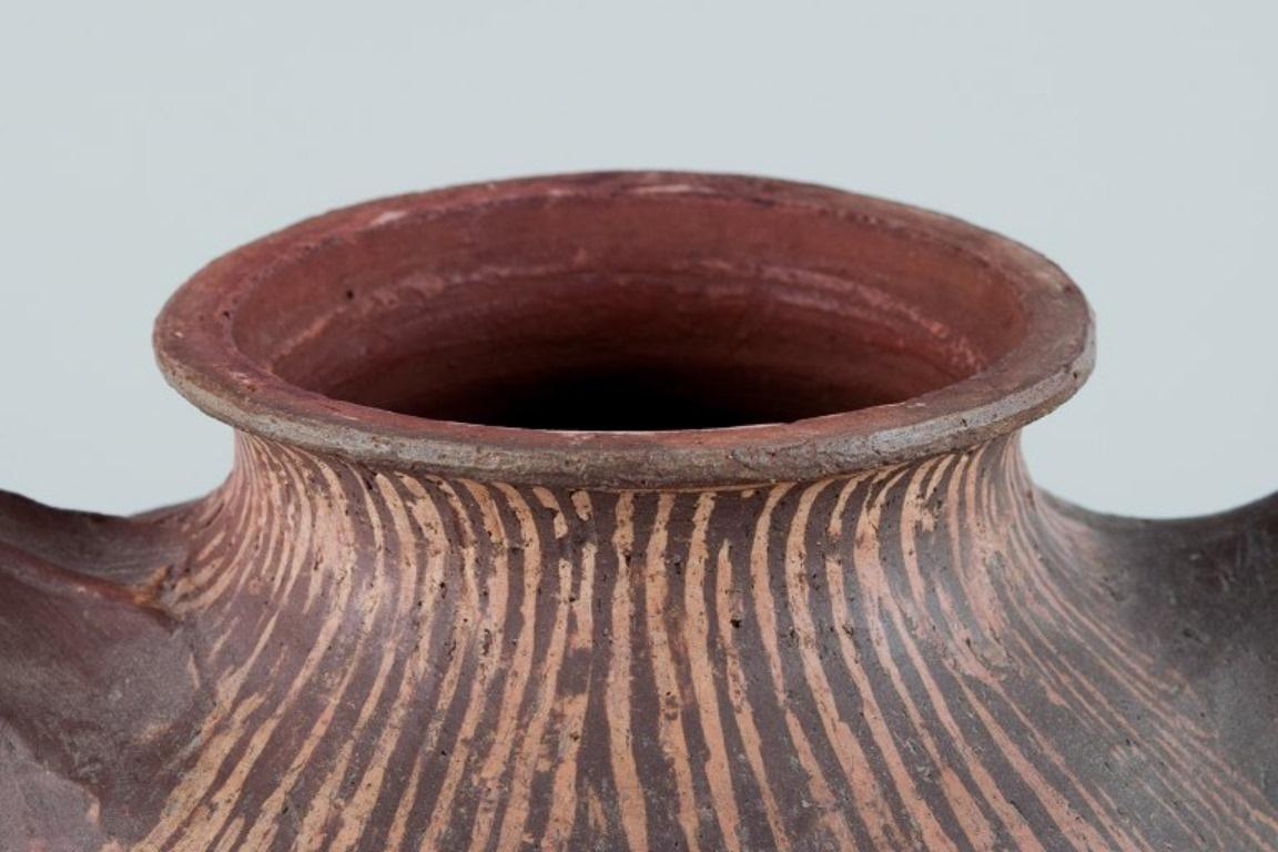 Ceramic Gutte Eriksen, own studio, Denmark. Unique ceramic teapot. Raku-fire technique For Sale