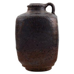 Gutte Eriksen, Own Workshop, Vase with Handle in Glazed Stoneware, 1950s