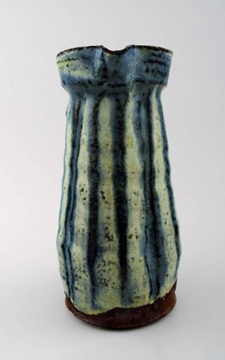 Danish ceramist. Unique Pottery Jug.
Denmark mid-20 century design.
Measures 21 cm.
Unsigned