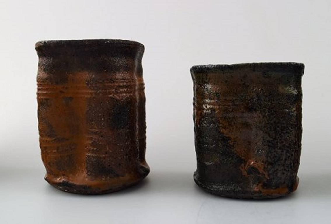 Danish Gutte Eriksen, Own Workshop, 12 Ceramic Cups, 1950s