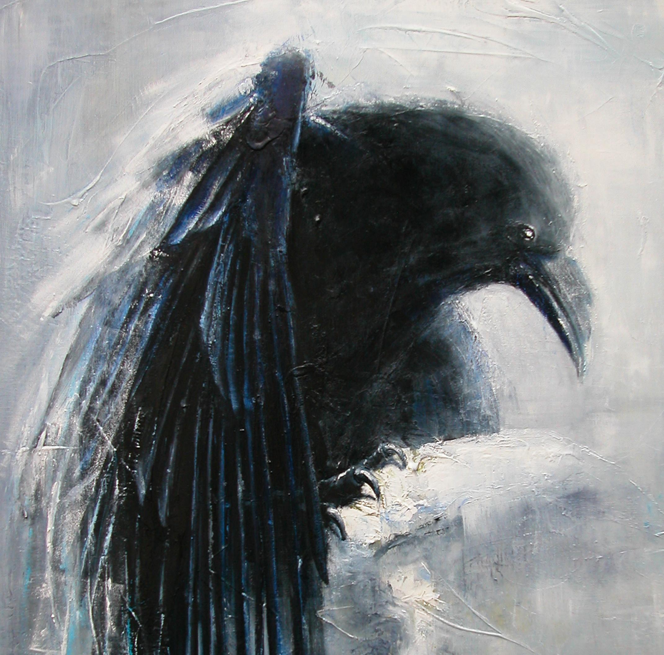 Raven 1. Large Figurative Painting For Sale 1