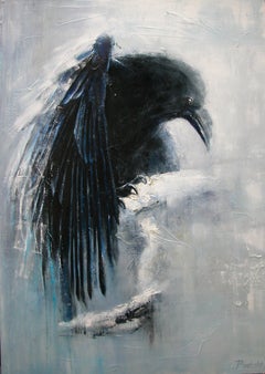 Raven 1. Großes figuratives Gemälde