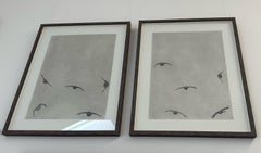 Covey of Grouse I & II by Guy Allen. Diptych of etchings with wooden frames