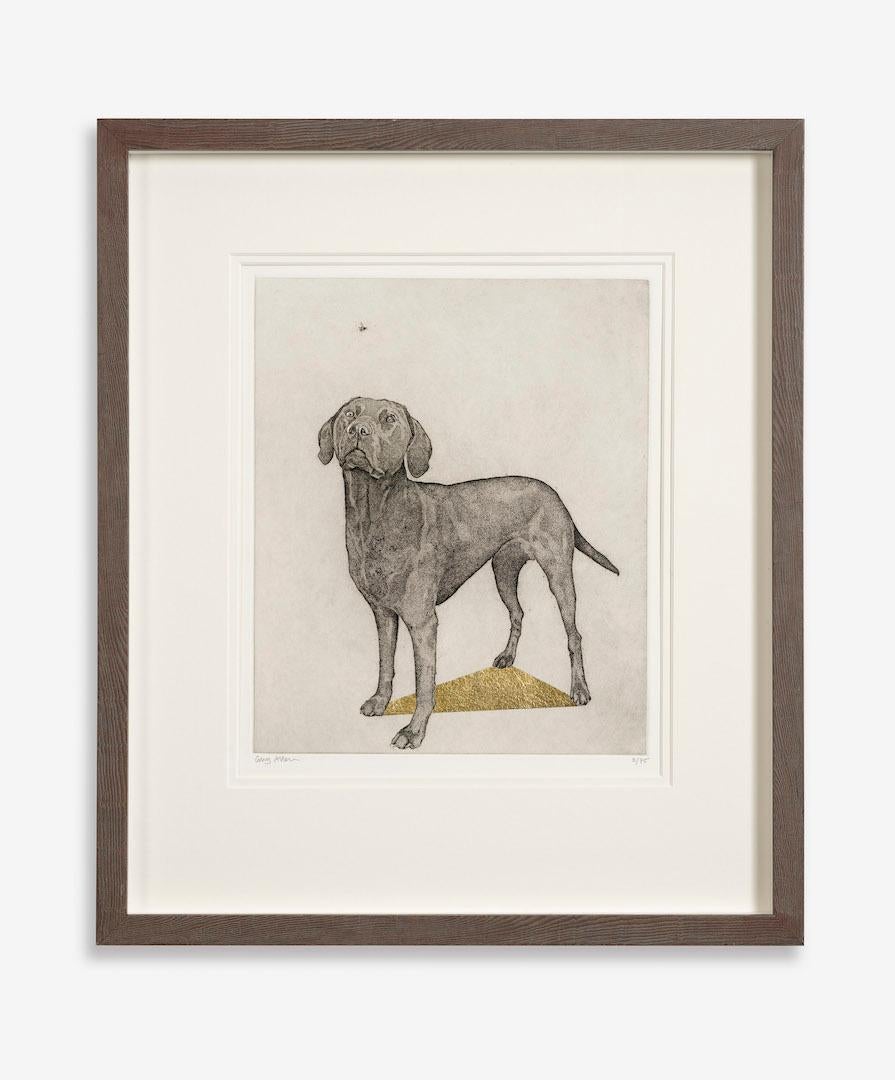Guy Allen, Labrador and Bumblebee, Affordable Etching, Dog Art