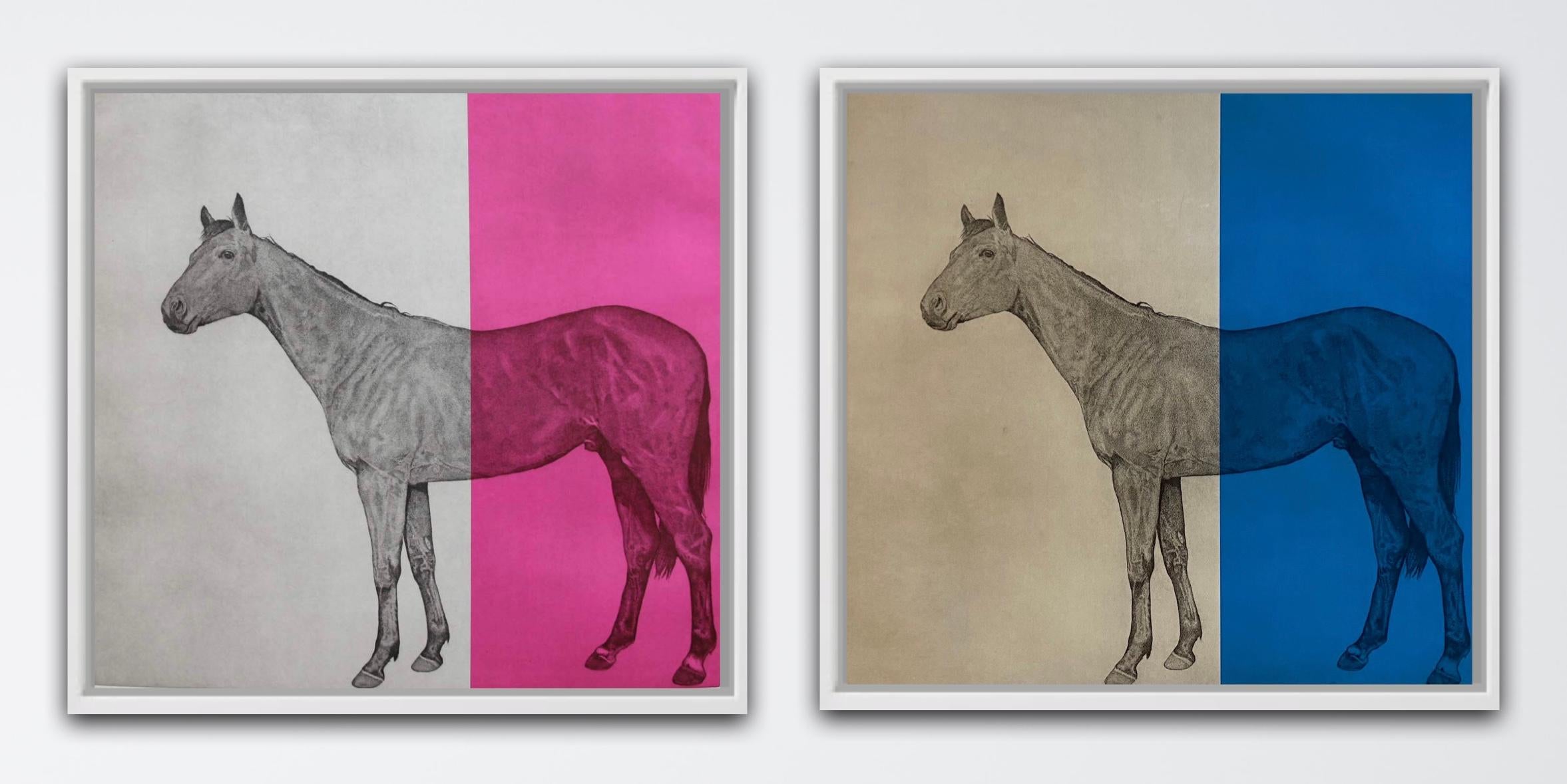 Guy Allen Figurative Print - Horse Study Fuchsia and Horse Study Blue