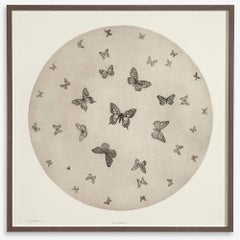 Moon Butterflies by Guy Allen.  Print from copperplate etching.  Unframed.