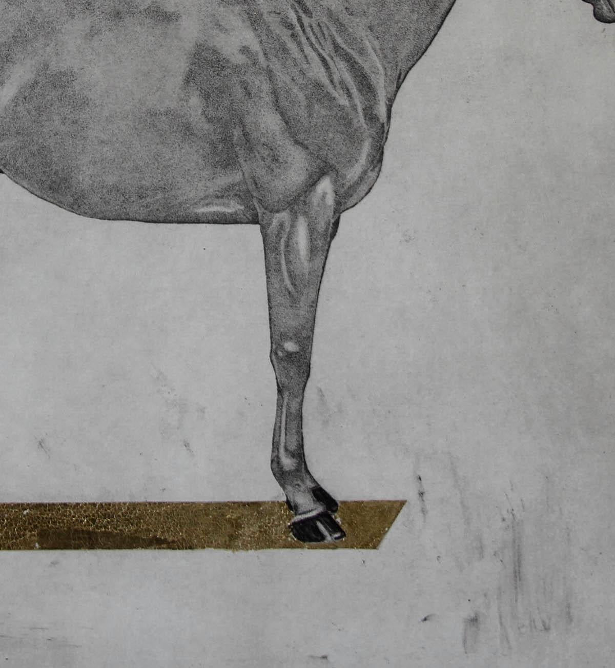 Guy Allen limited edition print.
The Winner
Etching, Aquatint and Gold leaf
600mm x 750mm
This work is sold unframed