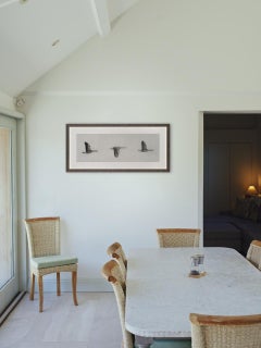 Three Flying Geese by Guy Allen.  Print from copper plate etching.  Framed