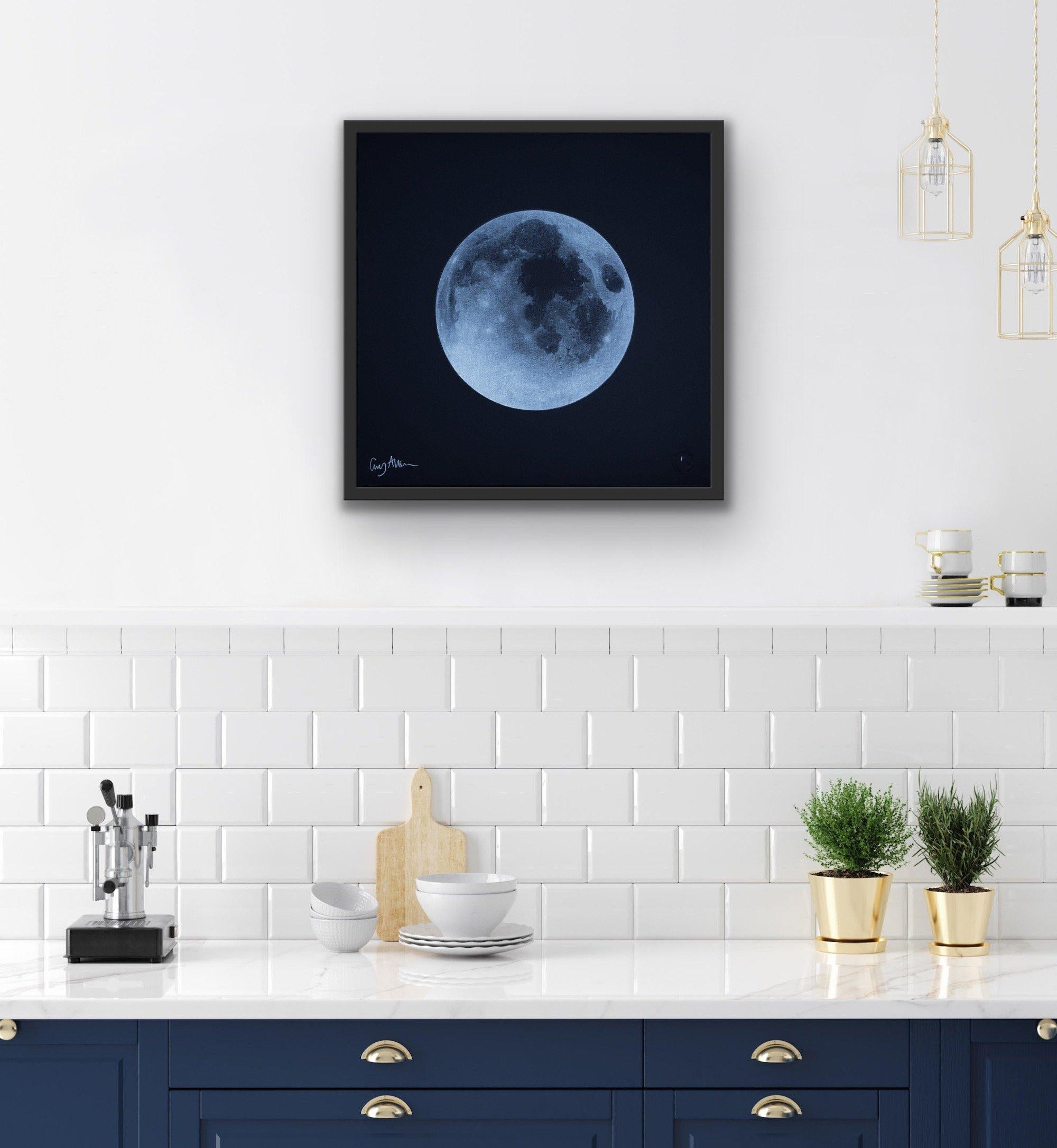 Luna crescente - La luna giovane di Guy Allen.  Stampa incorniciata da acquaforte in vendita 2