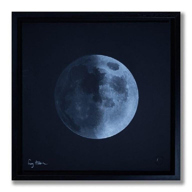 Waxing Quarter Moon by Guy Allen.  Print from acid etching.  Unframed For Sale 1