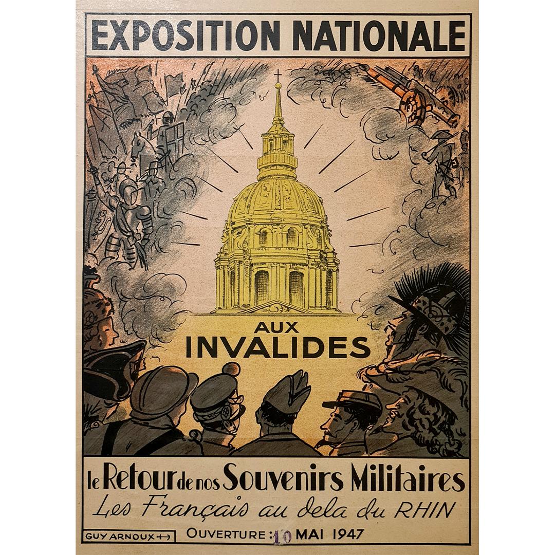 Original poster made in 1947 by Guy Arnoux - Exposition Nationale aux Invalides For Sale 2