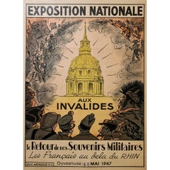 Vintage Original poster made in 1947 by Guy Arnoux - Exposition Nationale aux Invalides