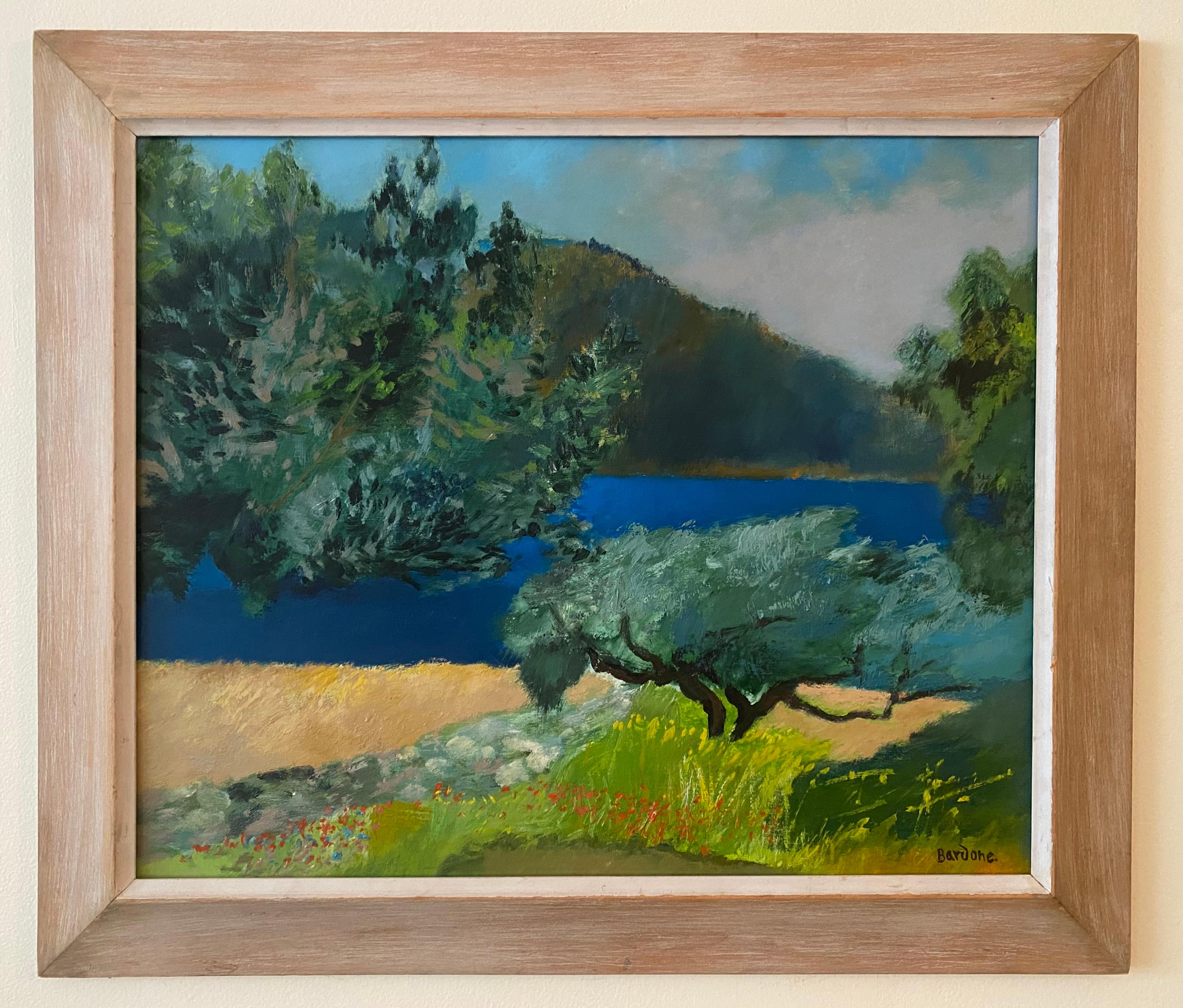 Guy Bardone Landscape Painting - Oliviers - Karpathos