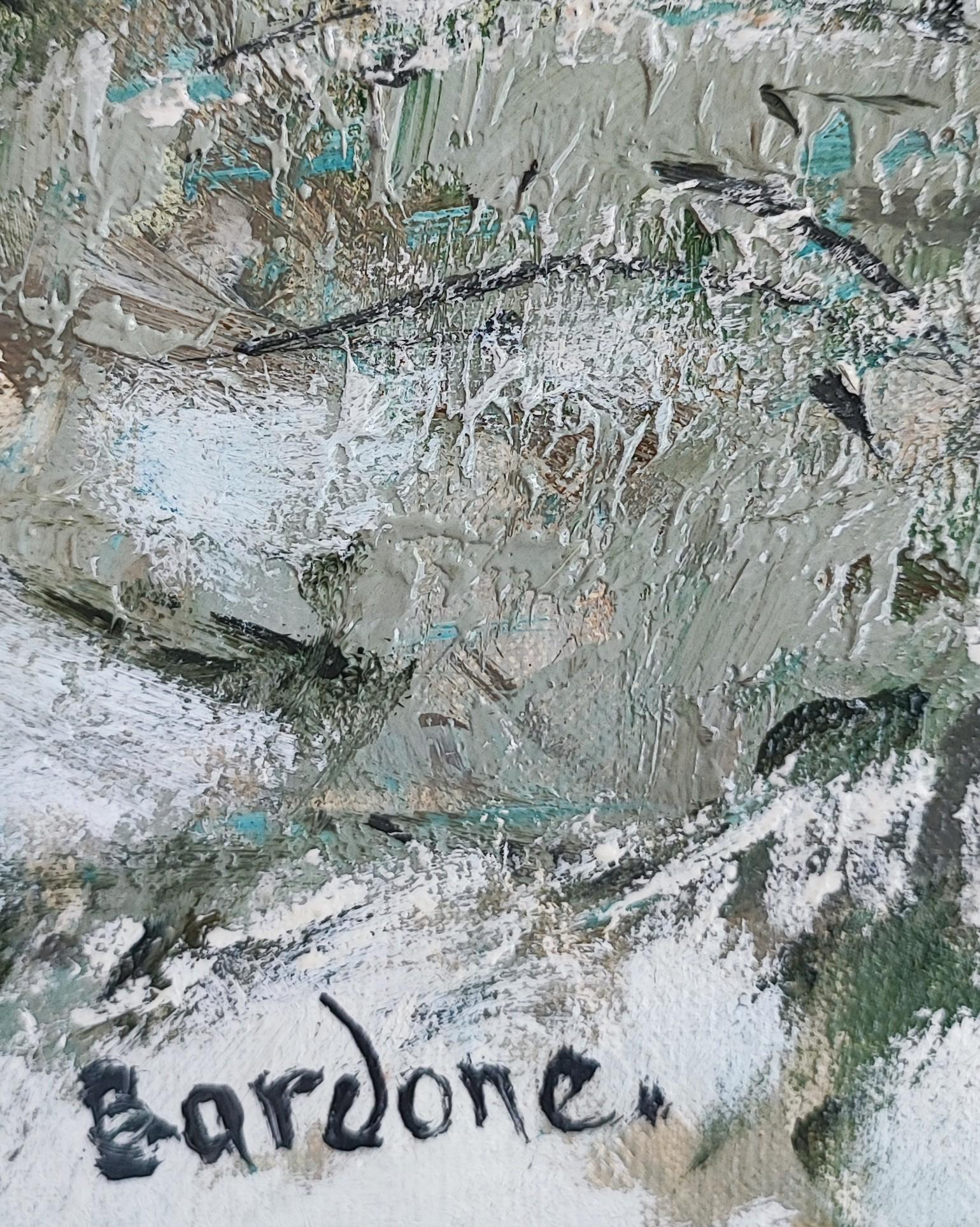 Los pinos incines-Anzere - Painting Escuela francesa de Guy Bardone