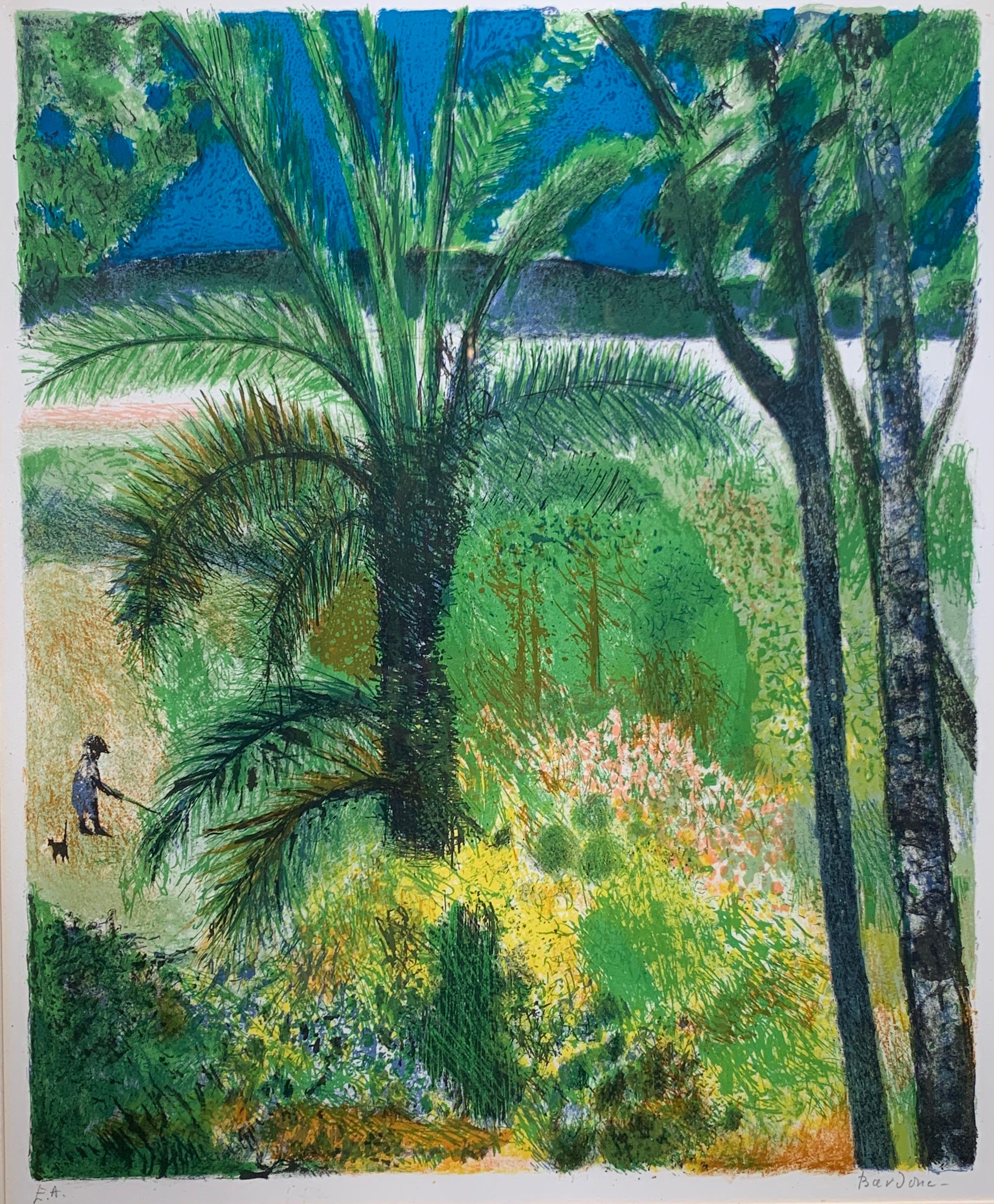 La Jardin de Rene (garden landscape) - Print by Guy Bardone