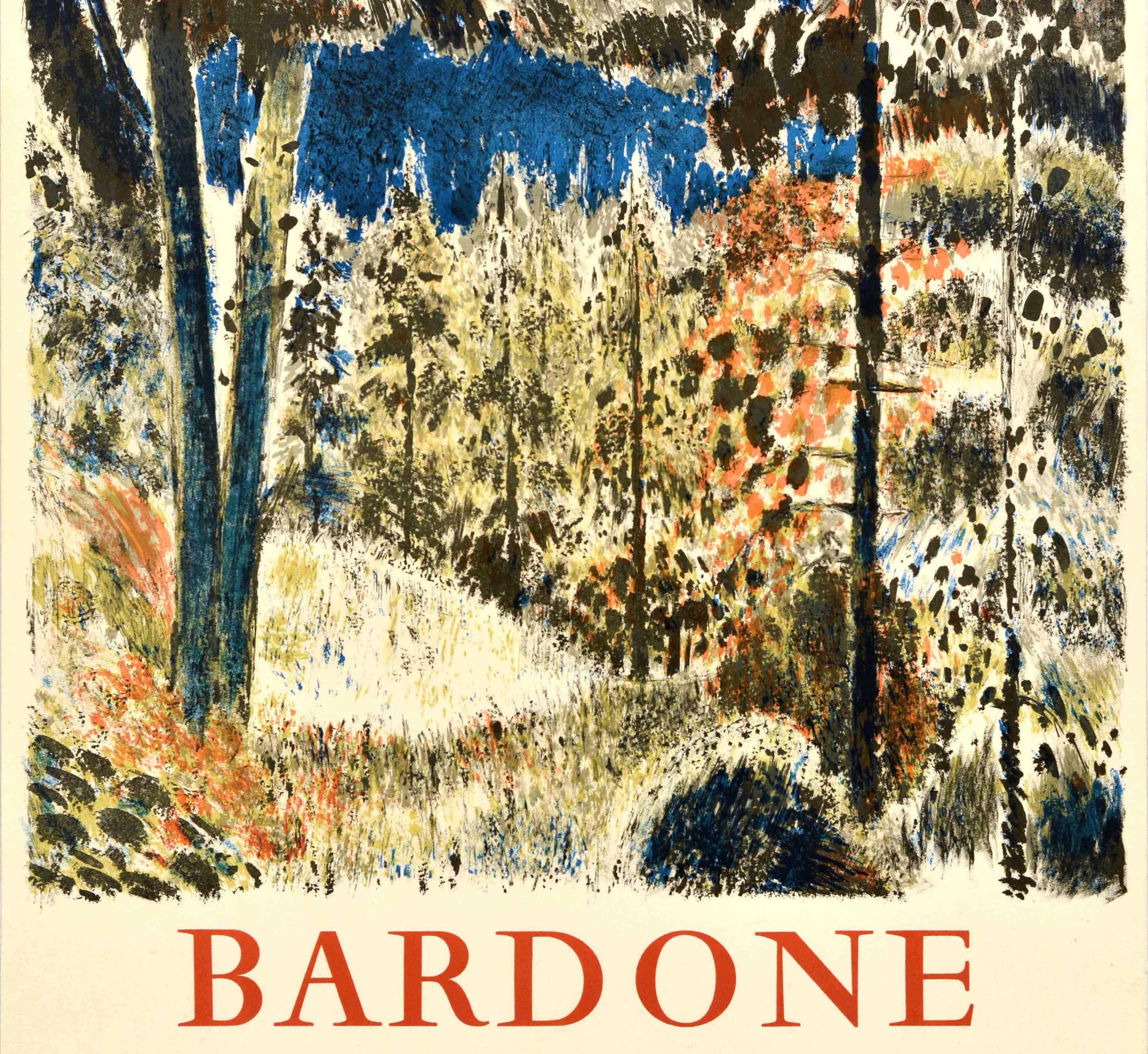 Poster originale d'epoca per mostra d'arte Guy Bardone Galerie Marcel Guiot Forest 1