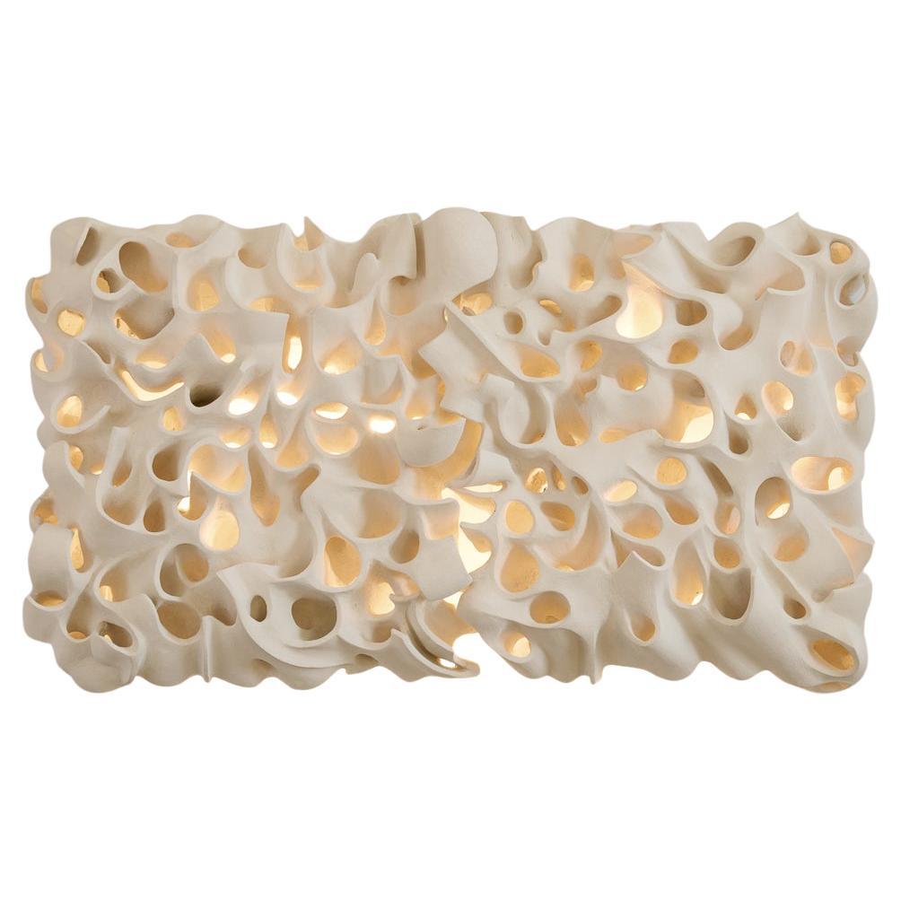Guy Bareff, Fresque, Illuminated Wall-mounted Stoneware Sculpture, France, 2025
