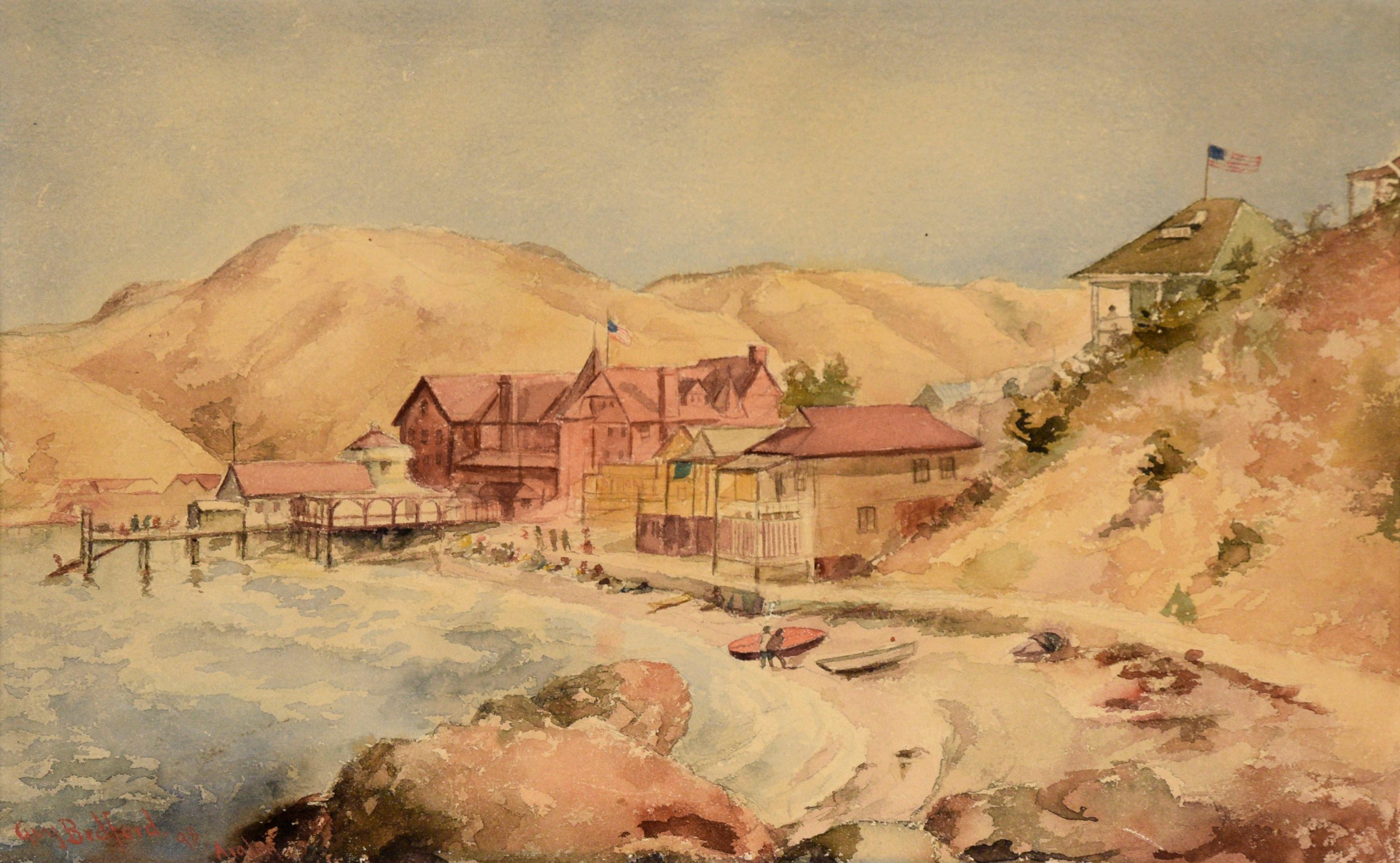 Late 19th Century Avalon, Catalina Island  - Painting by Guy Bedford