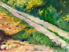 Figures se promenant dans un paysage de Provence - Belle peinture impressionniste originale