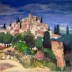 Gordes Village Luberon Provence Grande dipinto a olio originale francese su tela