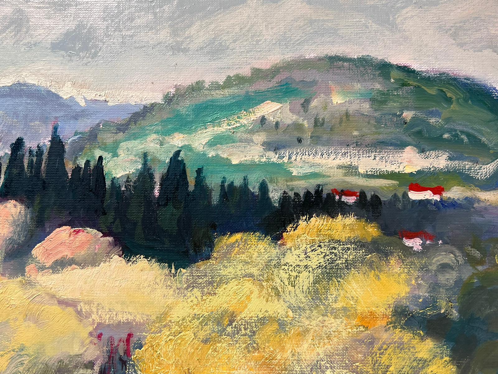 Belle peinture à l'huile française - Paysage d'été - Les Baux de Provence - Impressionnisme Painting par Guy Benard