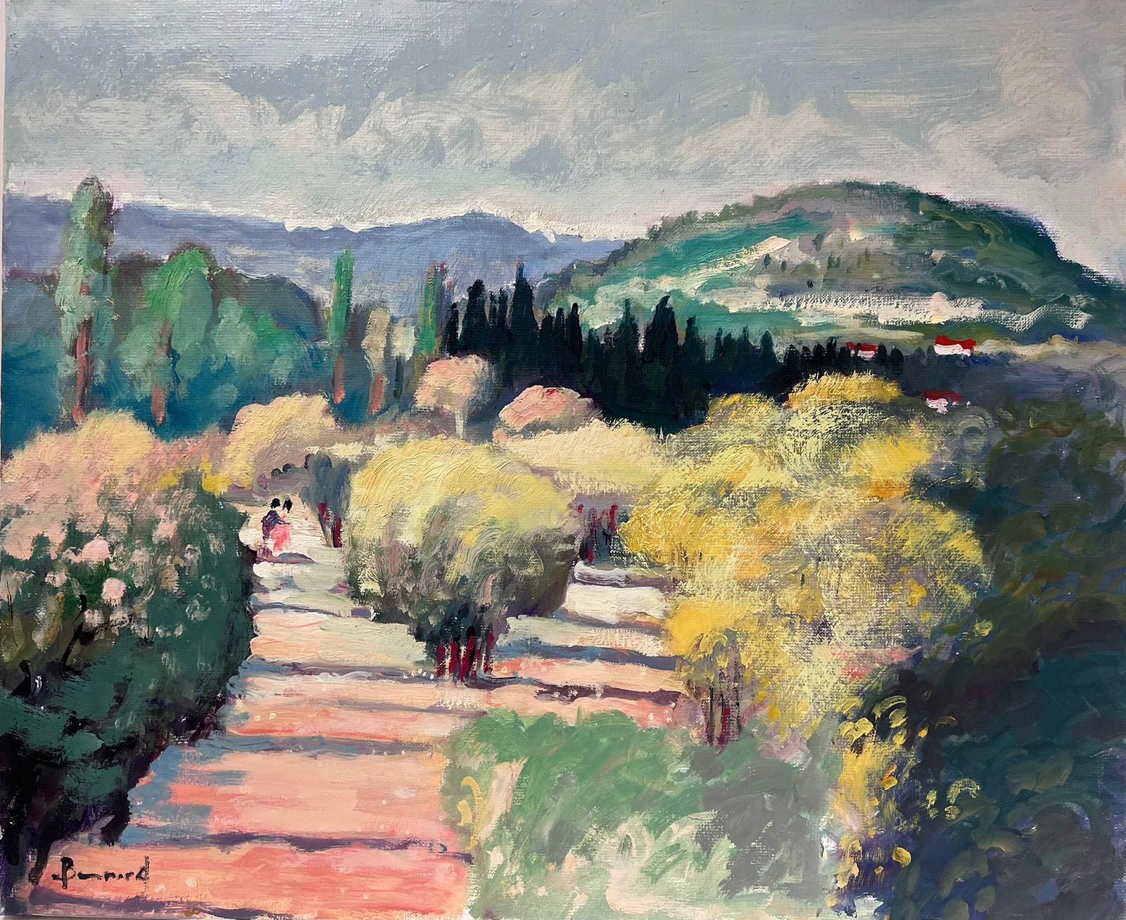 Guy Benard Figurative Painting - Les Baux de Provence Beautiful French Oil Painting Summer Landscape