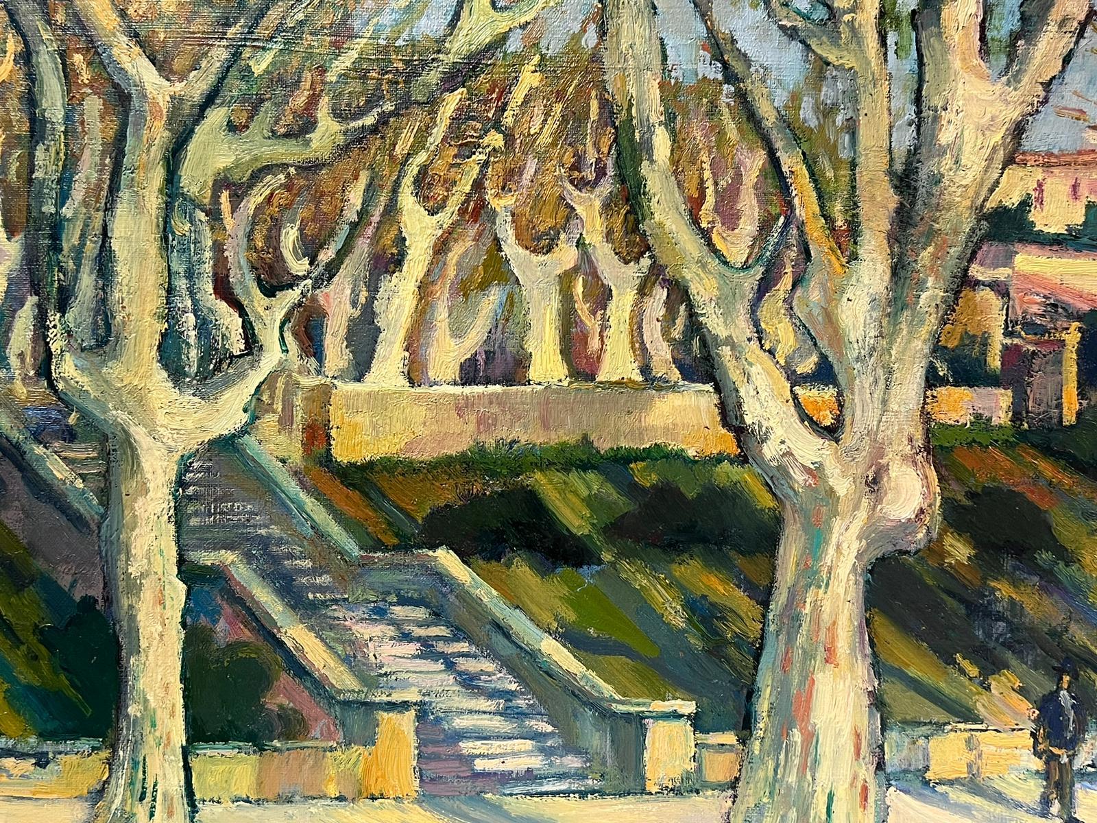Plain Trees Arles Provence Large French Post-Impressionist Signed Oil Painting 2