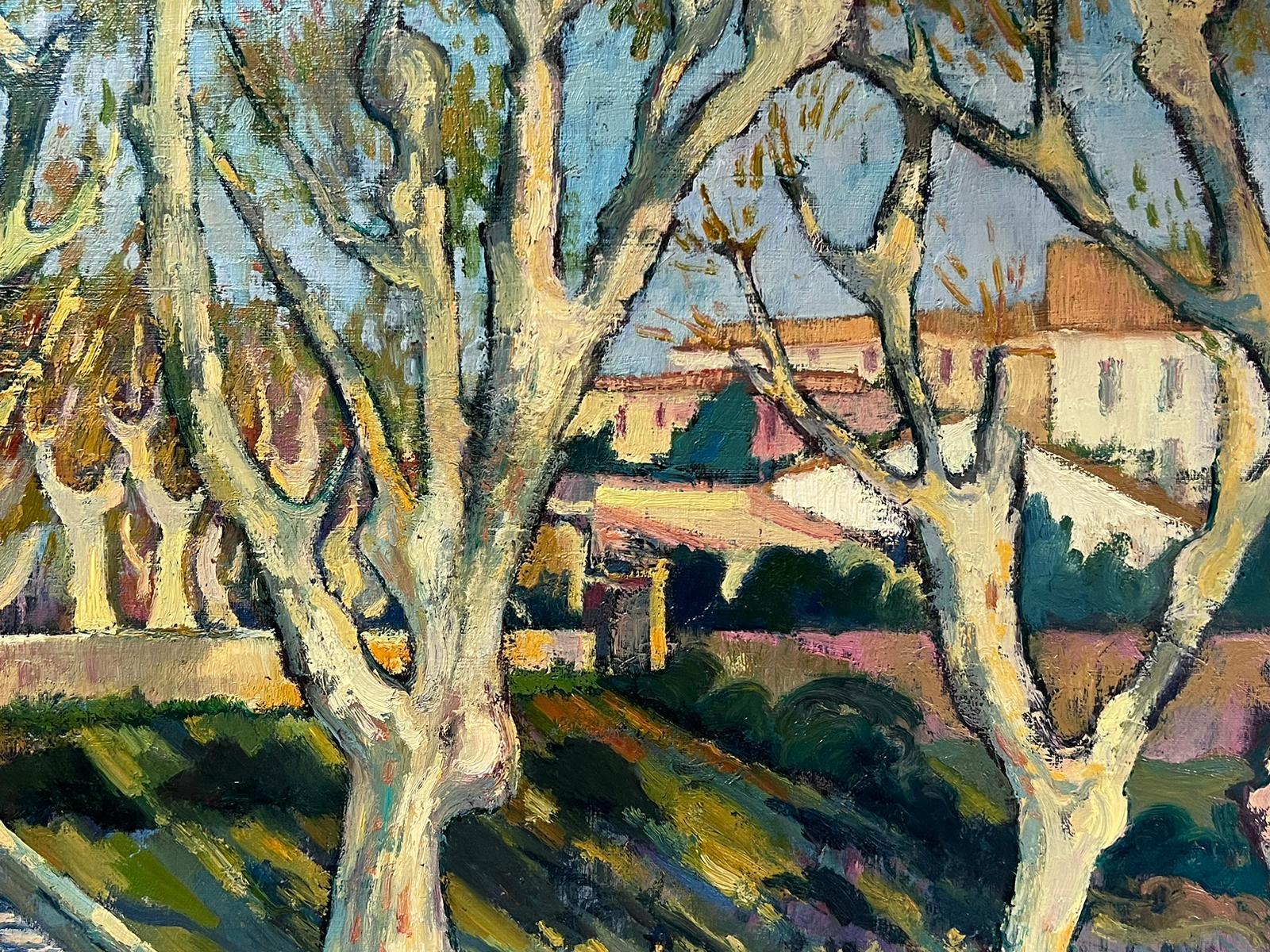Plain Trees Arles Provence Large French Post-Impressionist Signed Oil Painting 4