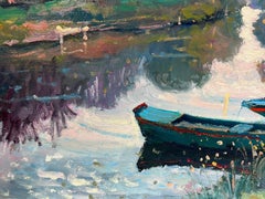 River Eure Normandy French Impressionist Oil Painting Autumnal Colors