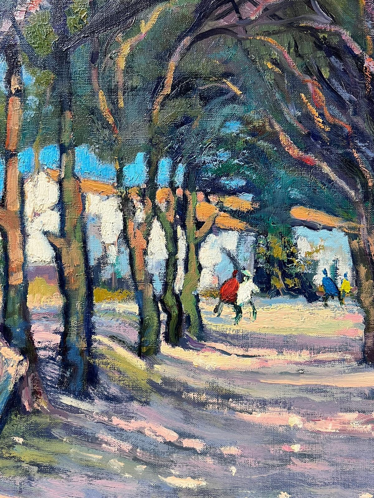 Southern France Summer Scorching Landscape Agde Post Impressionist French Oil  - Impressionnisme Painting par Guy Benard