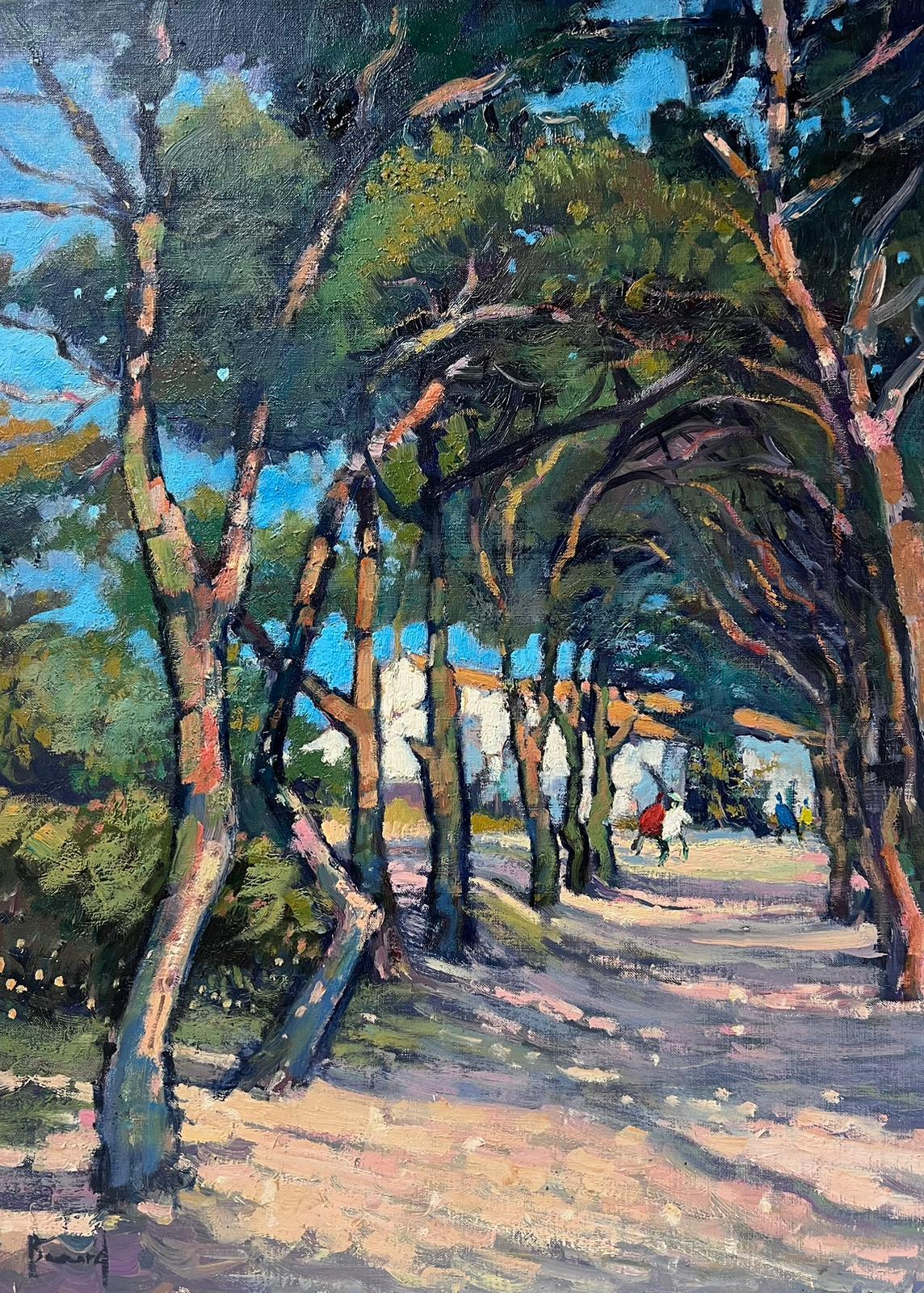 Figurative Painting Guy Benard - Southern France Summer Scorching Landscape Agde Post Impressionist French Oil 