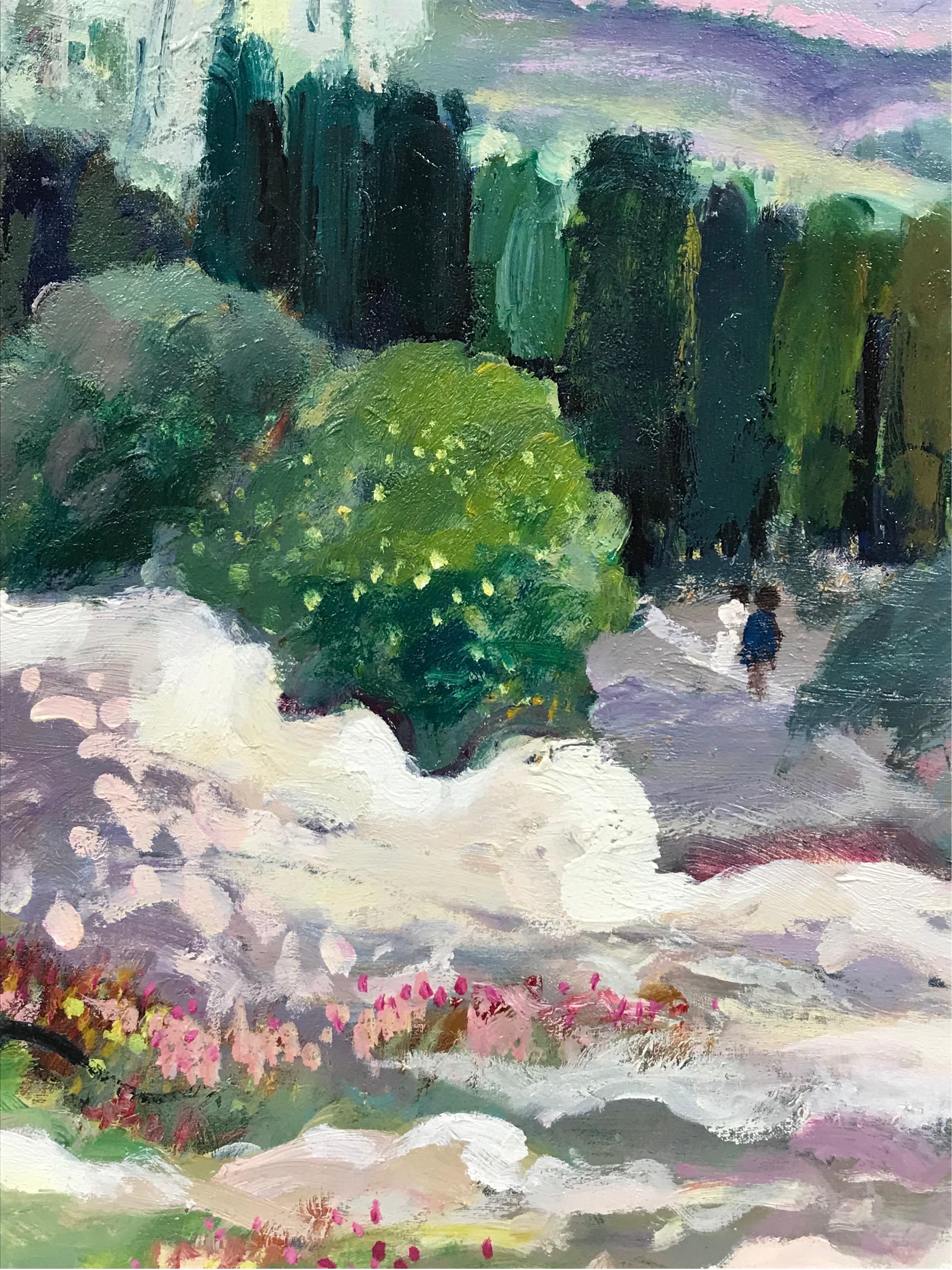Sun Scorched Provence Landscape Les Alpilles, signed French Modernist Oil  - Impressionist Painting by Guy Benard