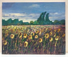 Tournesols en Provence, peinture impressionniste française signée