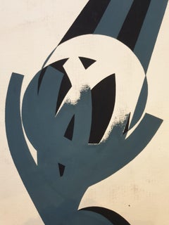 Mid-century French Abstract Surrealist Design for a Sculpture. Acrylic on Paper.