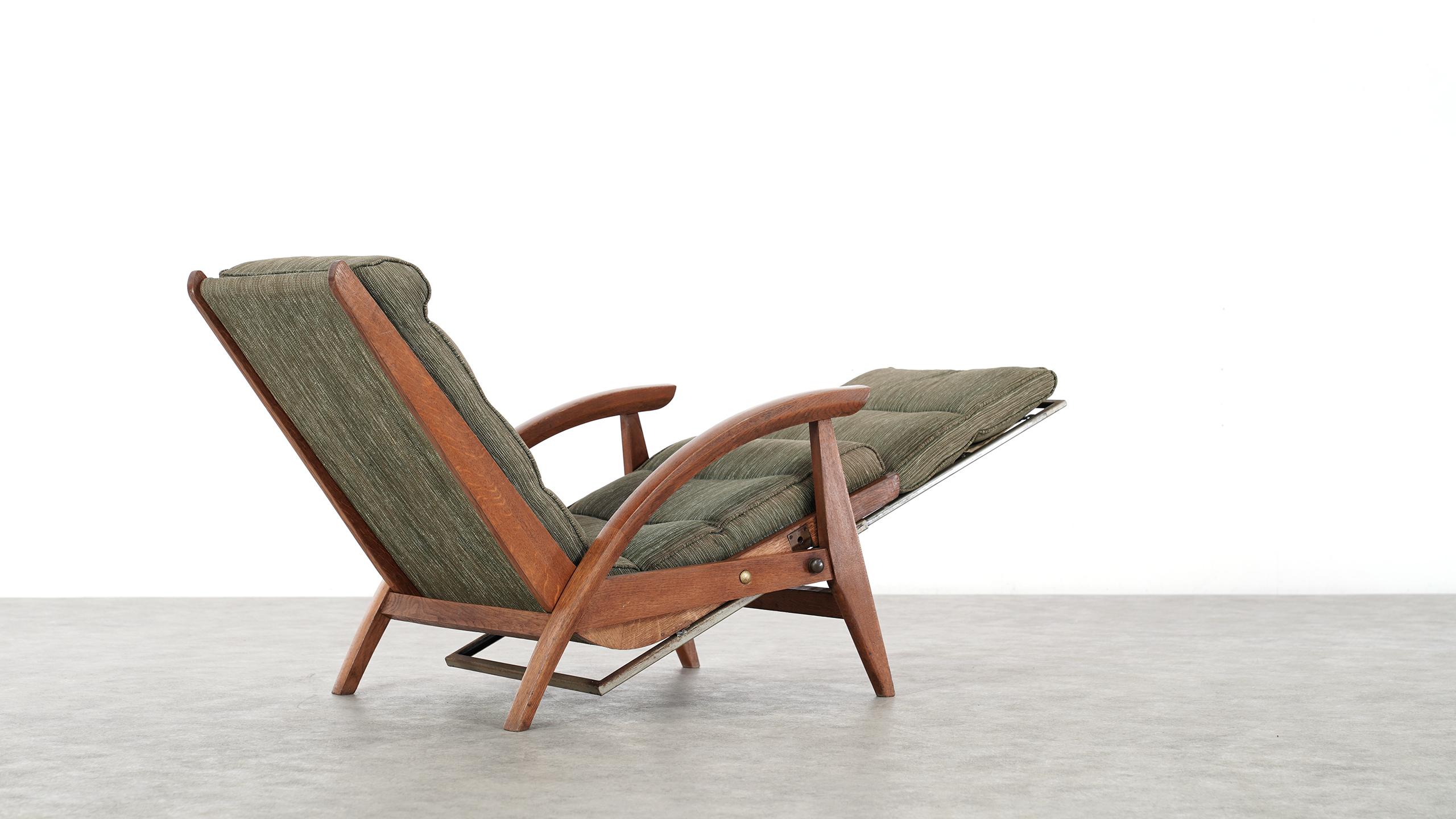 Guy Besnard FS 134 Reclining Lounge Chair, 1954 for Free Span, France Prouvé 3