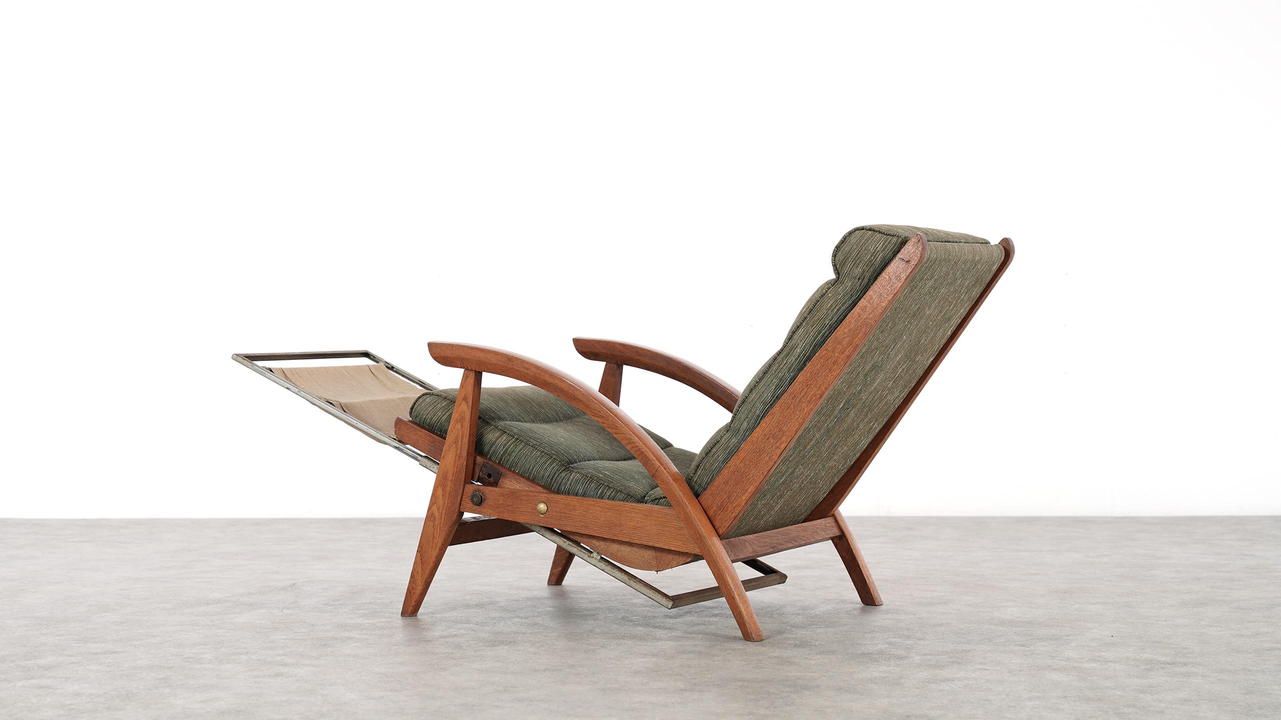 Guy Besnard FS 134 Reclining Lounge Chair, 1954 for Free Span, France Prouvé 10