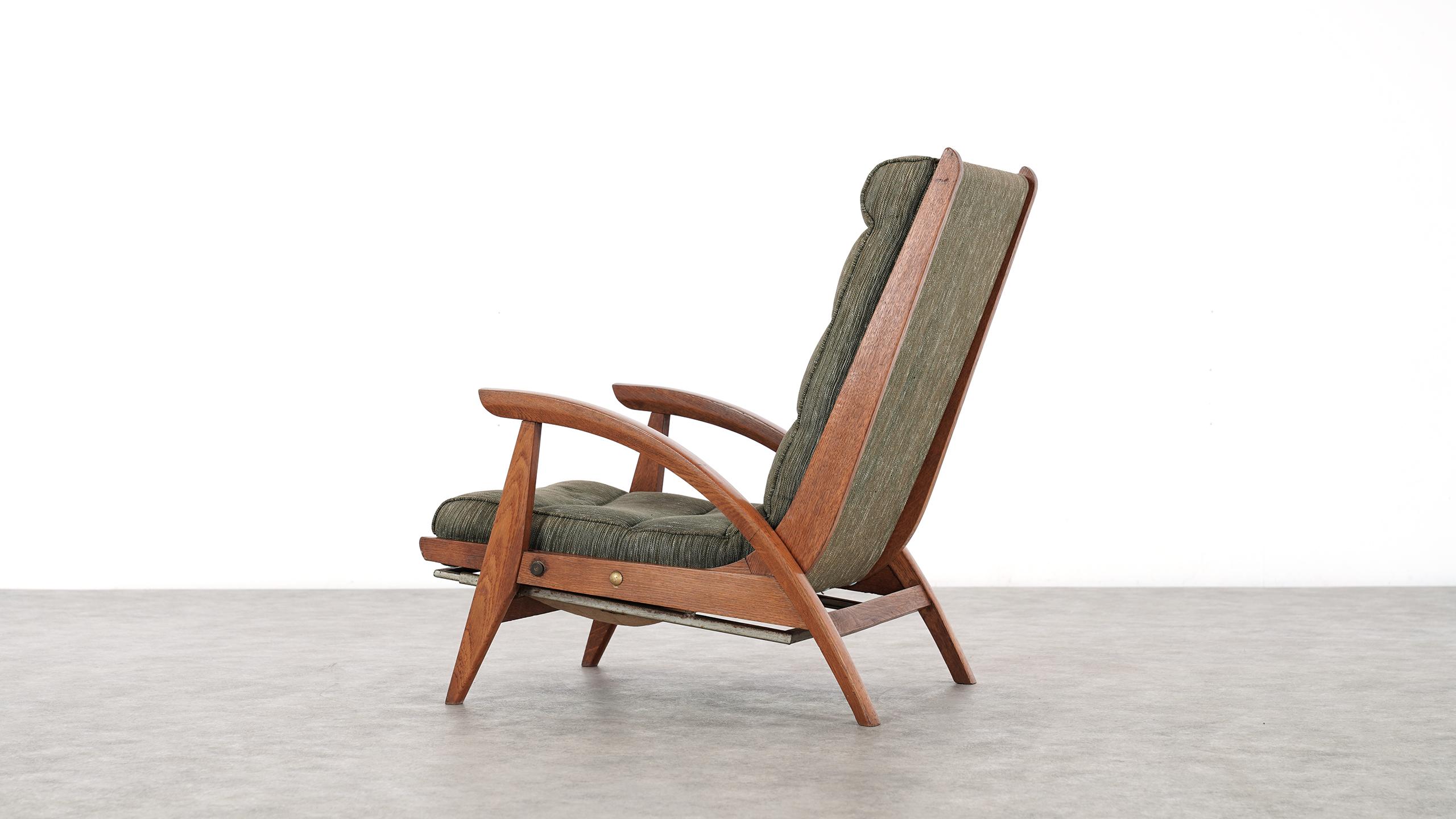 Guy Besnard FS 134 Reclining Lounge Chair, 1954 for Free Span, France Prouvé 12