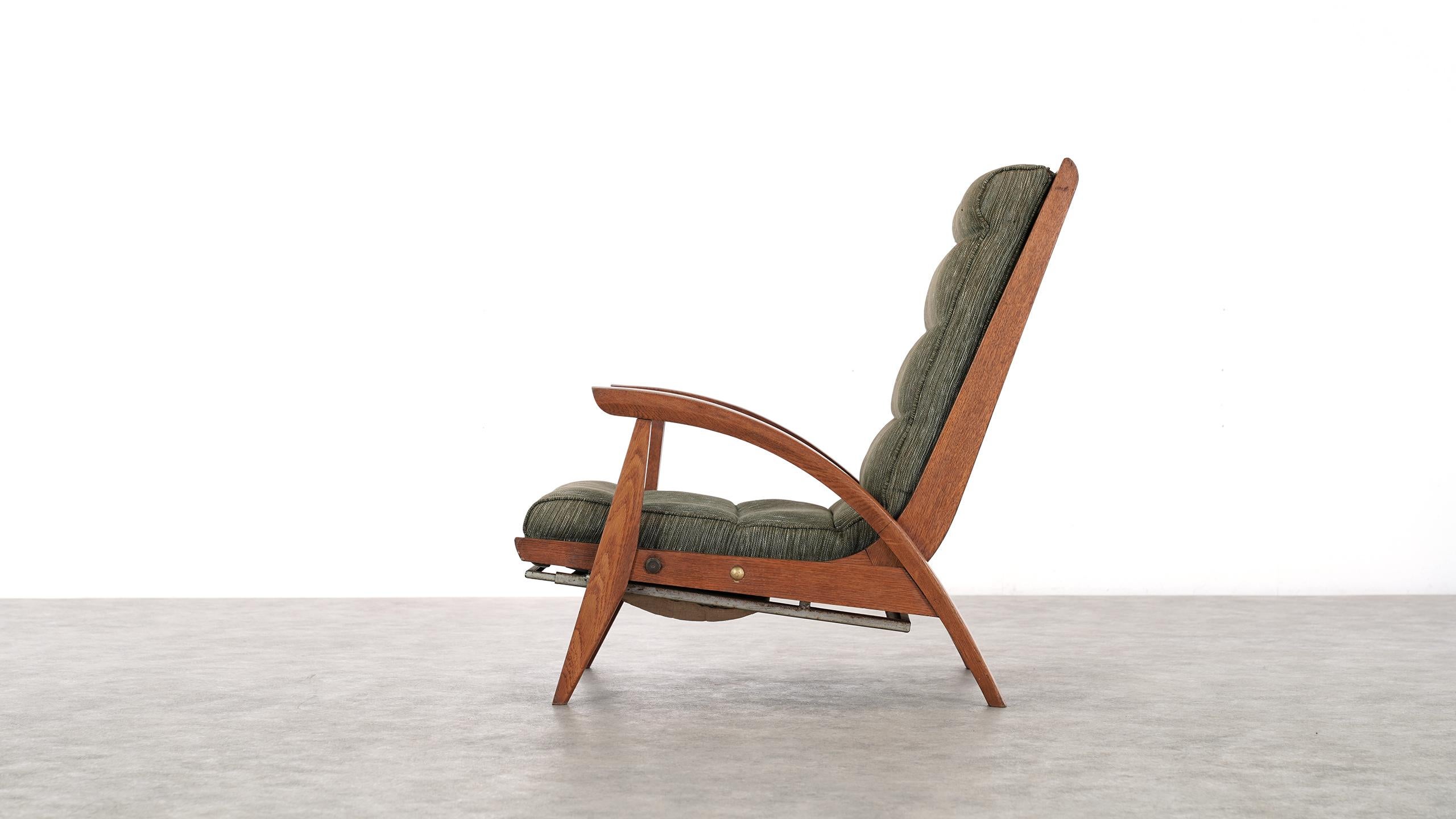 Mid-Century Modern Guy Besnard FS 134 Reclining Lounge Chair, 1954 for Free Span, France Prouvé