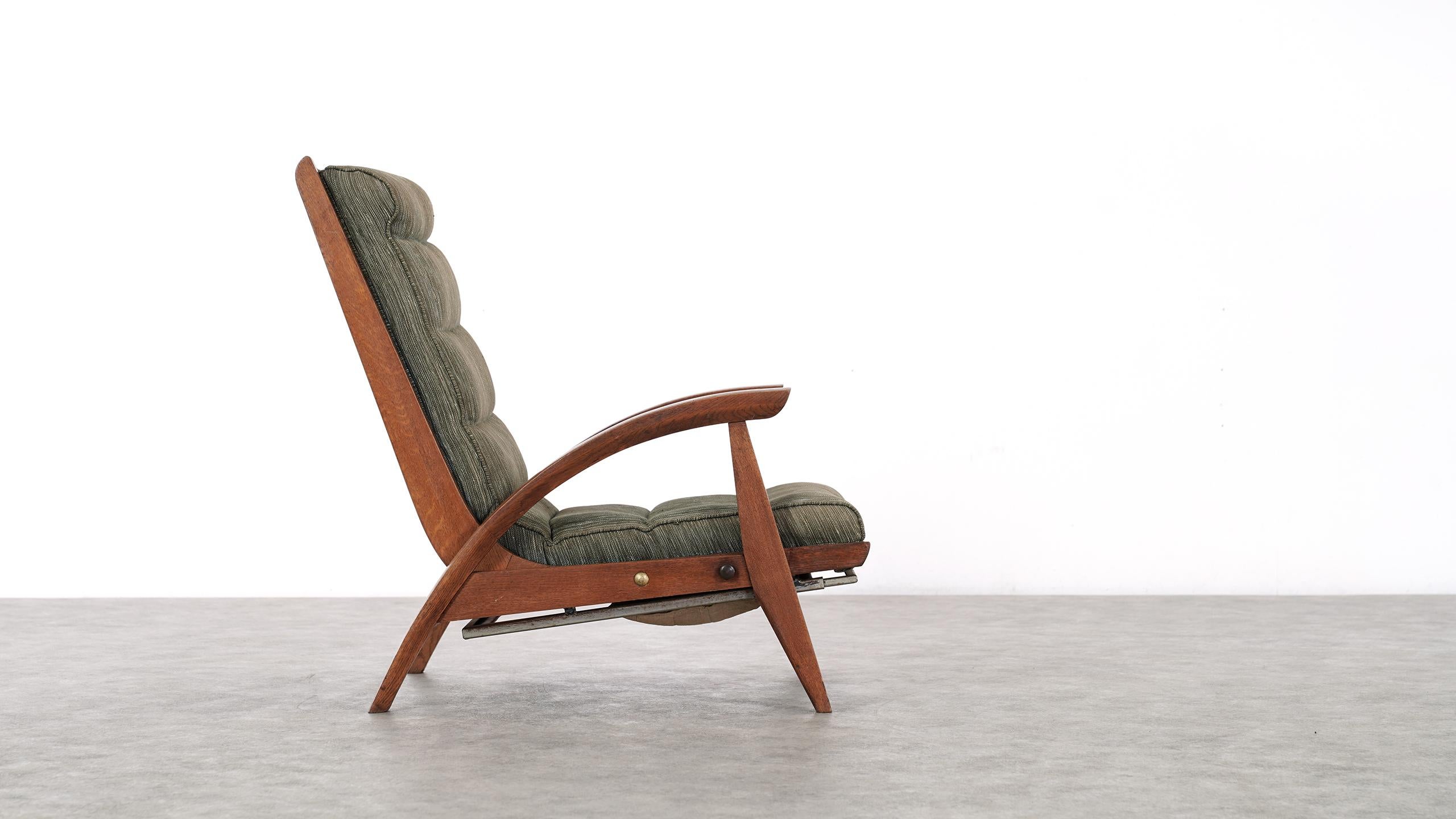 Guy Besnard FS 134 Reclining Lounge Chair, 1954 for Free Span, France Prouvé In Good Condition In Munster, NRW