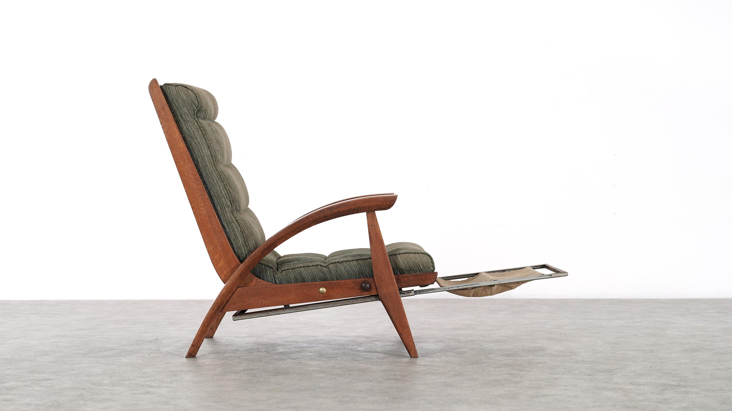 Mid-20th Century Guy Besnard FS 134 Reclining Lounge Chair, 1954 for Free Span, France Prouvé