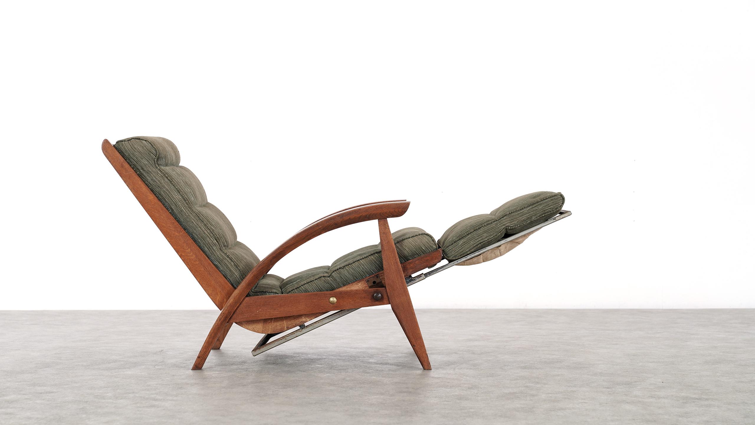 Guy Besnard FS 134 Reclining Lounge Chair, 1954 for Free Span, France Prouvé 1