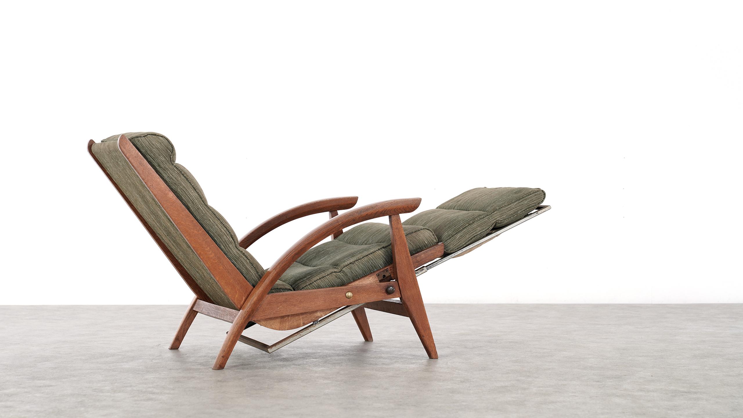 Guy Besnard FS 134 Reclining Lounge Chair, 1954 for Free Span, France Prouvé 2