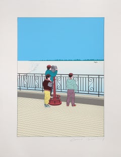 Guy Billout - Tres niños sobre el hielo - Serigrafía de Guy Billout Tres niños sobre el hielo - Serigrafía de Guy Billout