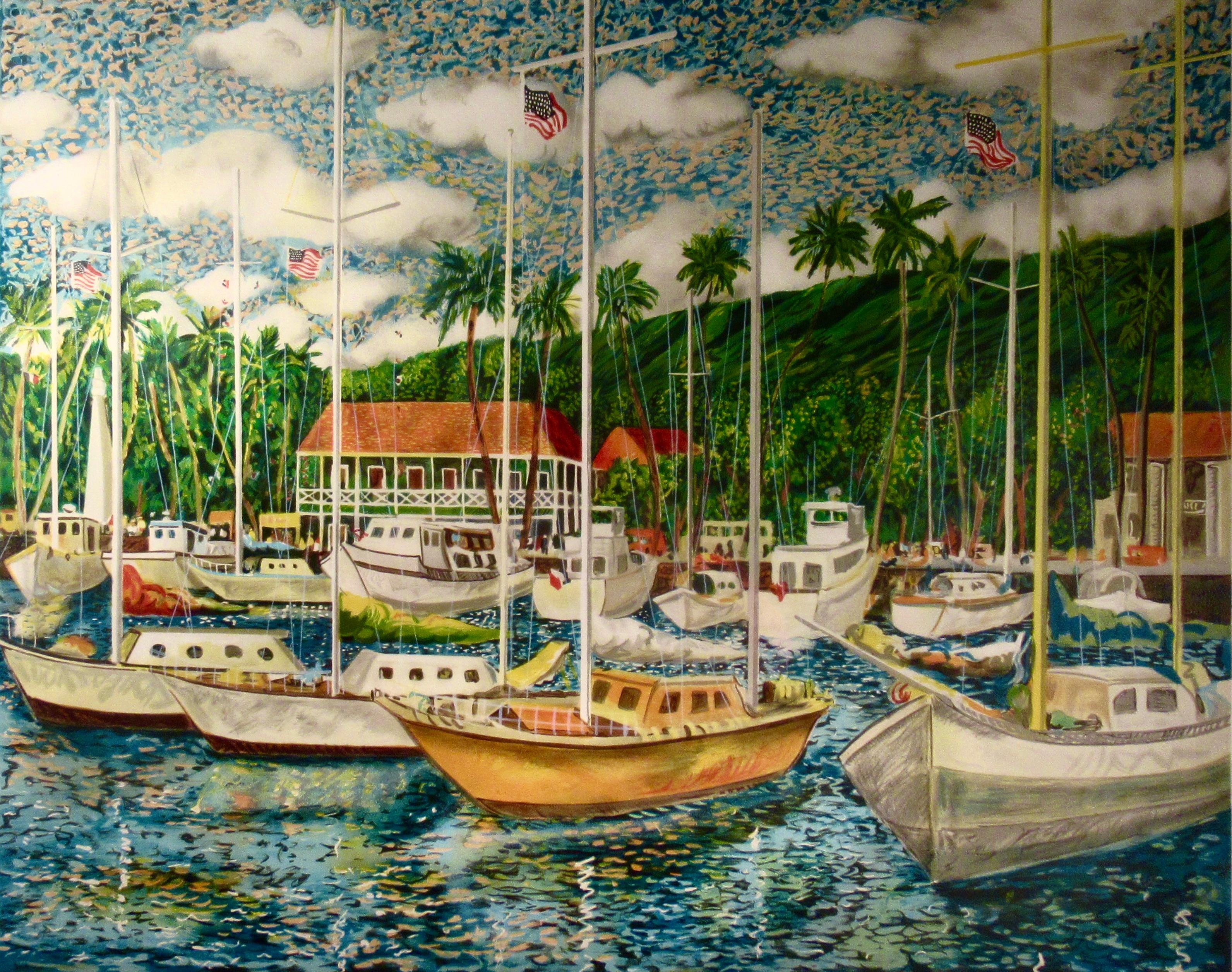 Aloha Lahaina (Lahaina Harbor) - Modern Print by Guy Buffet