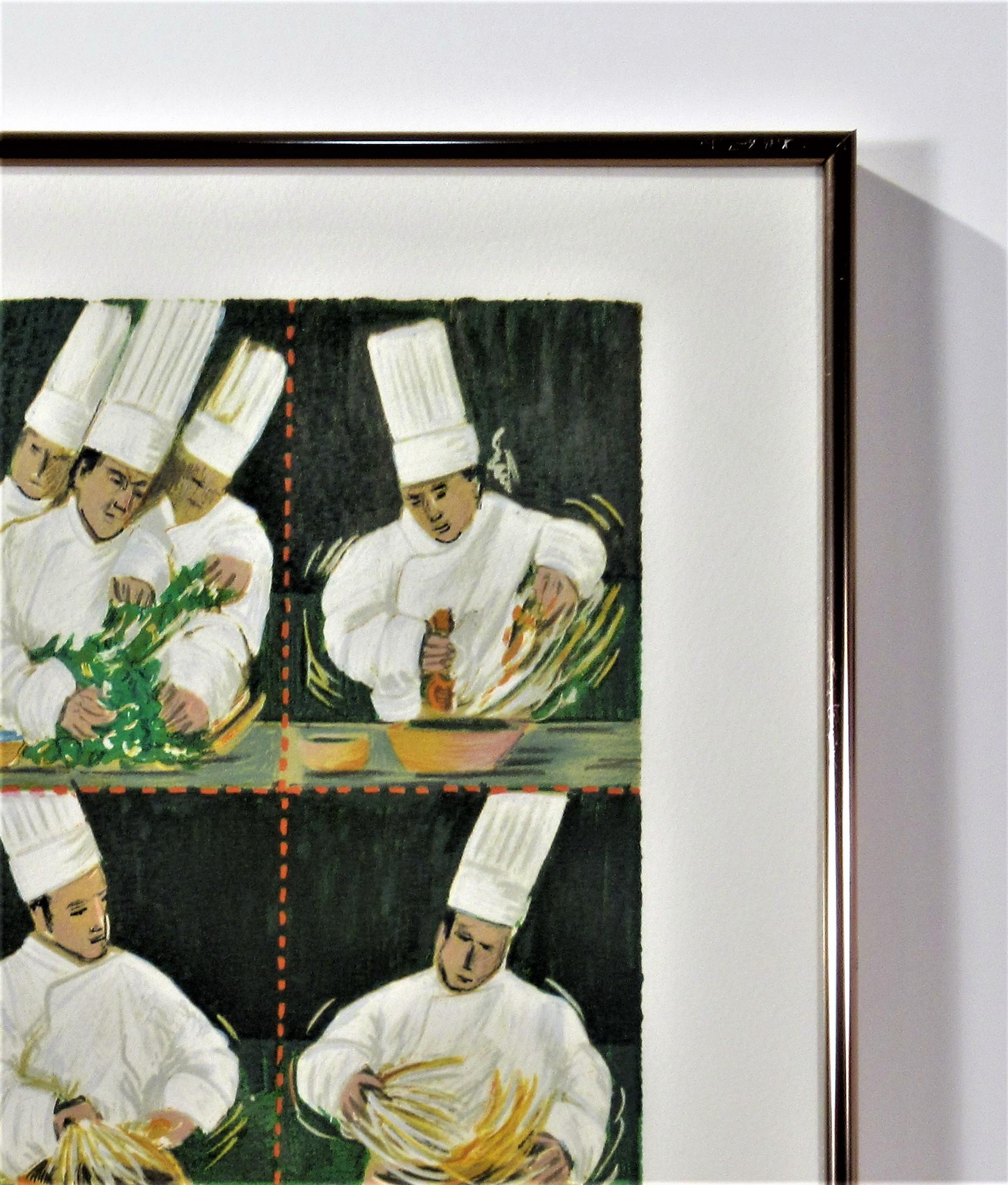 Caesar Salad with Parmesan Croutons, Chef Michel Richard of Citrus and two more. - Beige Figurative Print by Guy Buffet