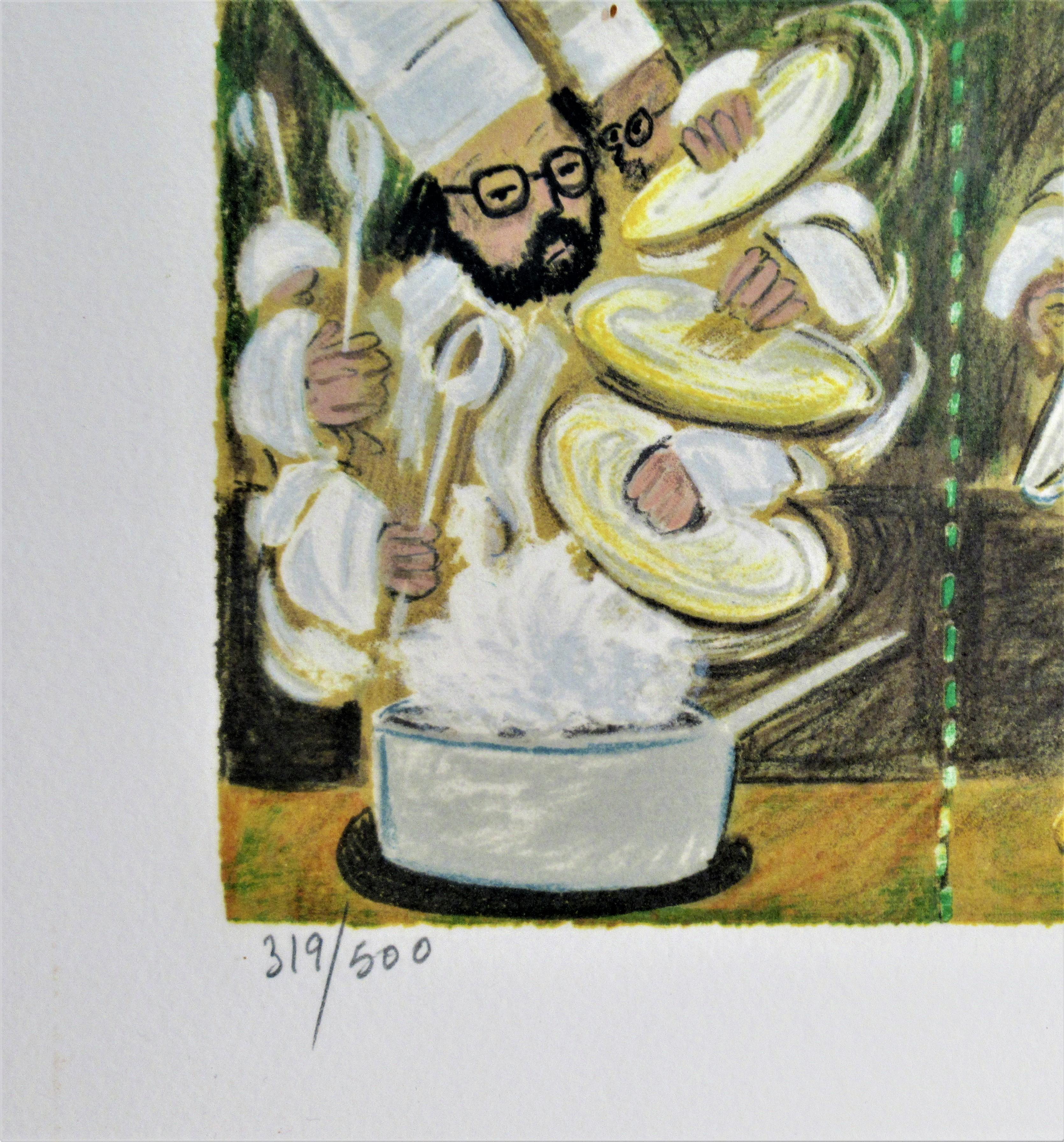 Coulibiac of Salmon, Chef Joachim Splitchal of Patina - Modern Print by Guy Buffet