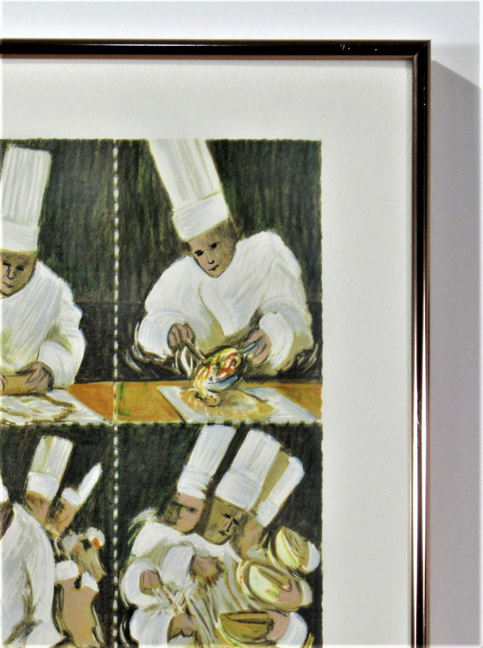 Coulibiac of Salmon, Chef Joachim Splitchal of Patina - Beige Figurative Print by Guy Buffet