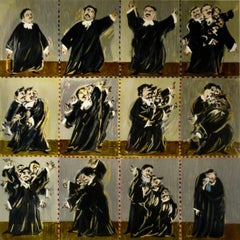 "Jugement final" Grande lithographie originale en couleurs.